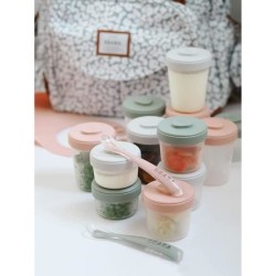 BÉABA - Lot 12 Portions Conservation et 2 Cuilleres Silicone - Pack 1