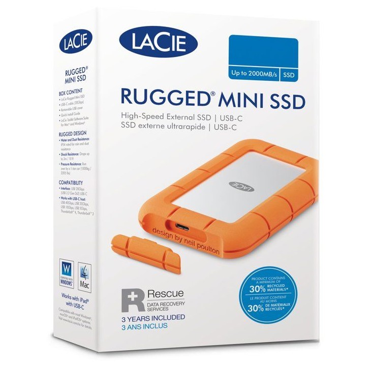 Disque dur externe - LACIE - Rugged Mini STJJ5000400 - 5 To - 3.2 Gen 1 - Orange Disque dur externe - LACIE - Rugged Mini STJJ5000400 - 5 To - 3.2 Gen 1 - Orange