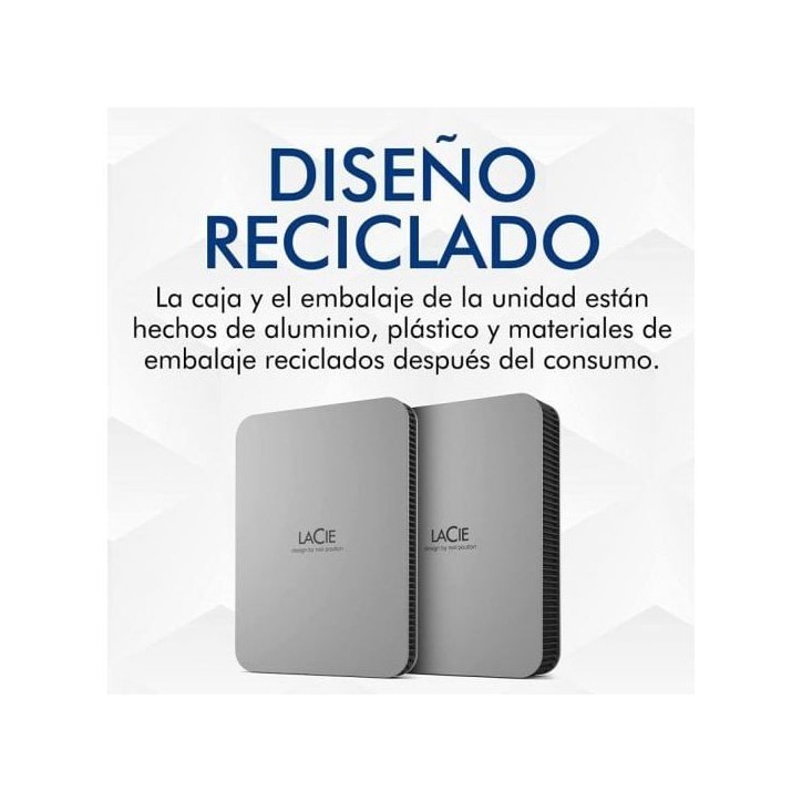 Disque dur externe LaCie Mobile Drive Moon Silver USB-C STLP5000400 - 5To Disque dur externe LaCie Mobile Drive Moon Silver USB-C STLP5000400 - 5To
