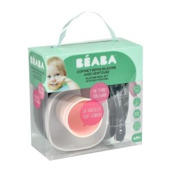 Coffret Repas Silicone - BEABA - Night Blue - Assiette, Bol, Verre, Cu
