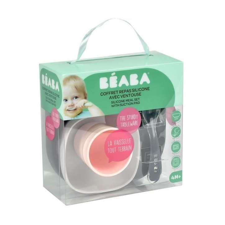 Coffret Repas Silicone - BEABA - Night Blue - Assiette, Bol, Verre, Cuillere - Bébé 4 mois Coffret Repas Silicone - BEABA - Night Blue - Assiette, Bol, Verre, Cuillere - Bébé 4 mois