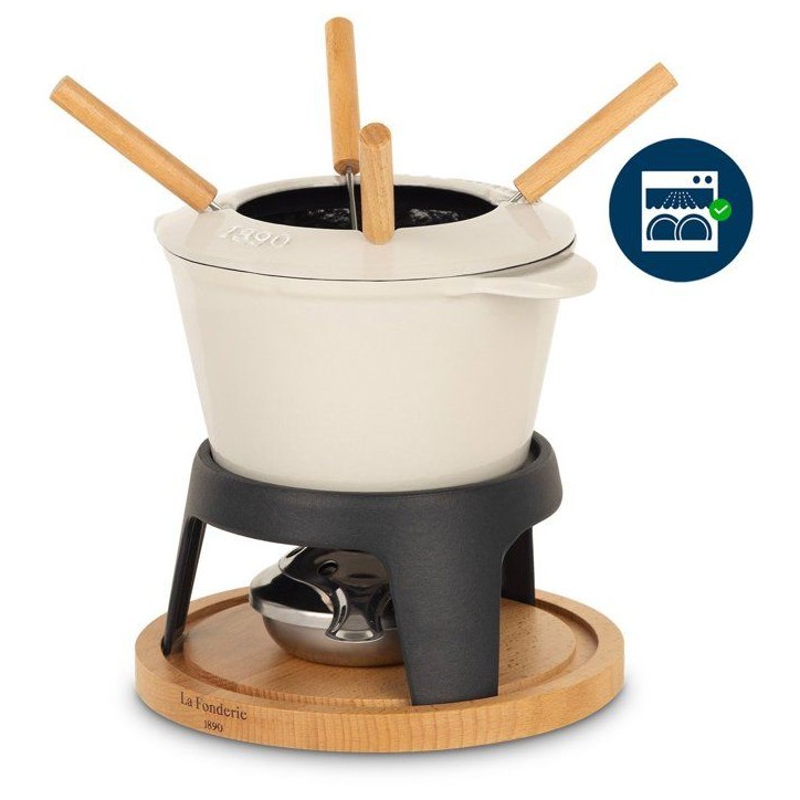 Fondue en fonte émaillée - LA FONDERIE 1890 - MONT JOLY - 1,2 L - 4 personnes - Beige Fondue en fonte émaillée - LA FONDERIE 1890 - MONT JOLY - 1,2 L - 4 personnes - Beige