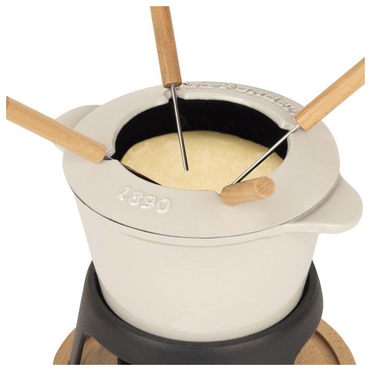 Fondue en fonte émaillée - LA FONDERIE 1890 - MONT JOLY - 1,2 L - 4 personnes - Beige Fondue en fonte émaillée - LA FONDERIE 1890 - MONT JOLY - 1,2 L - 4 personnes - Beige