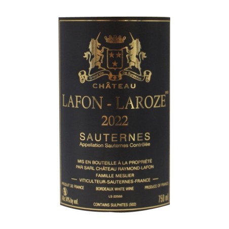Château Lafon-Laroze 2022 Sauternes - Vin blanc de Bordeaux