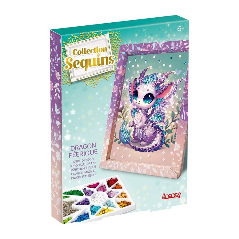 Kit loisir créatif - LANSAY - Collection sequins féérique - Dragon