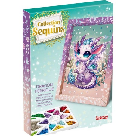 Kit loisir créatif - LANSAY - Collection sequins féérique - Dragon