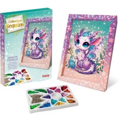 Kit loisir créatif - LANSAY - Collection sequins féérique - Dragon - Des 6 ans