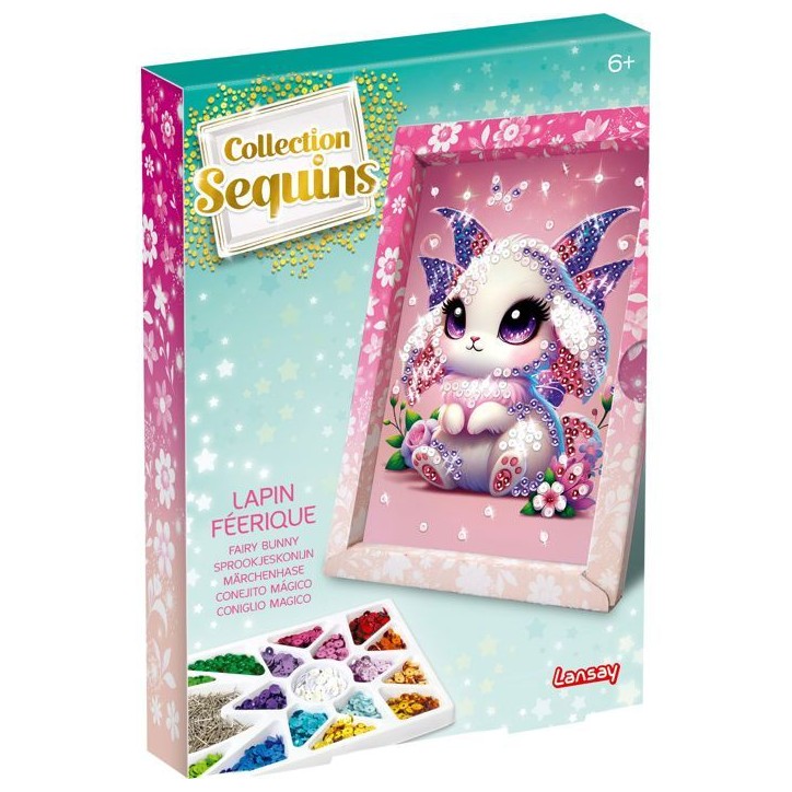Kit loisir créatif - LANSAY - Collection sequins féérique - Lapin - Des 6 ans Kit loisir créatif - LANSAY - Collection sequins féérique - Lapin - Des 6 ans