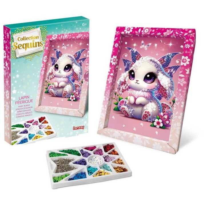 Kit loisir créatif - LANSAY - Collection sequins féérique - Lapin - Des 6 ans Kit loisir créatif - LANSAY - Collection sequins féérique - Lapin - Des 6 ans
