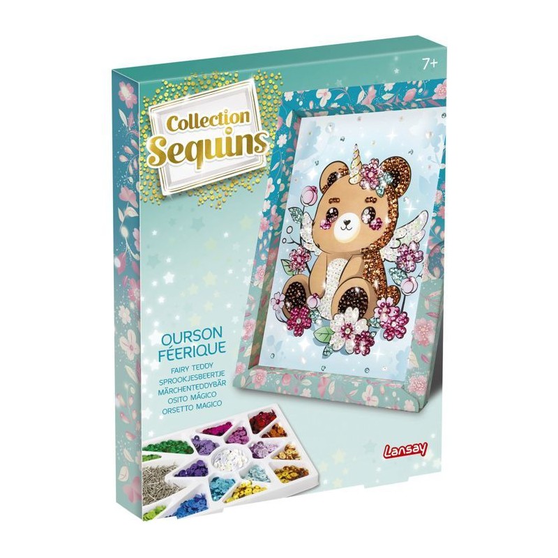 Kit loisir créatif - LANSAY - Collection sequins féérique - Ourson