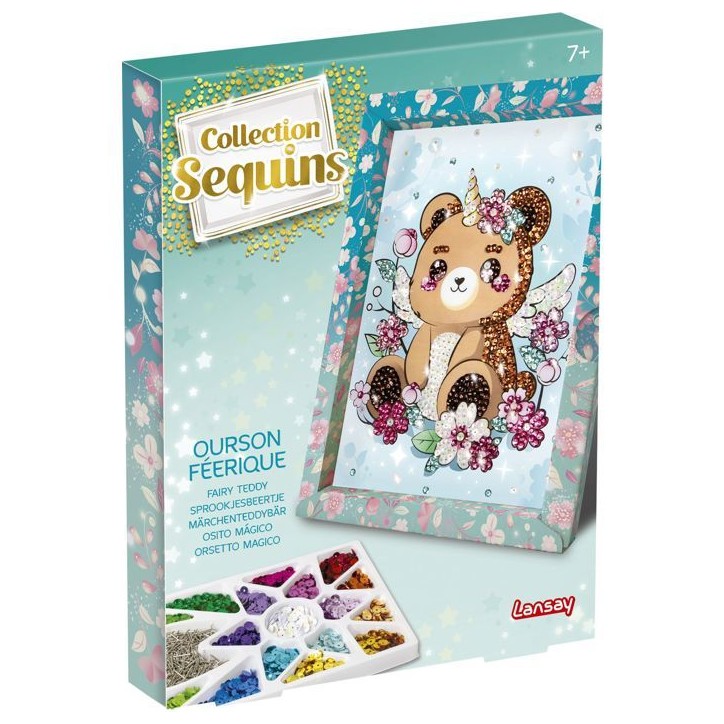Kit loisir créatif - LANSAY - Collection sequins féérique - Ourson - Des 7 ans Kit loisir créatif - LANSAY - Collection sequins féérique - Ourson - Des 7 ans