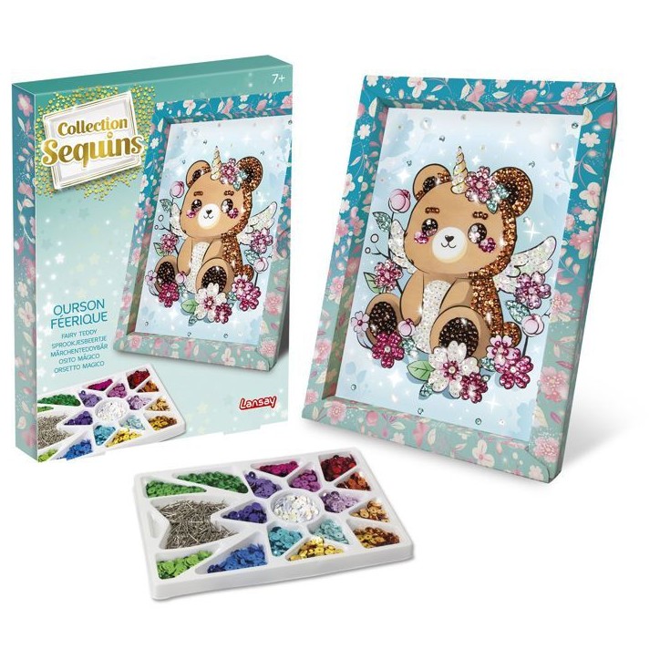 Kit loisir créatif - LANSAY - Collection sequins féérique - Ourson - Des 7 ans Kit loisir créatif - LANSAY - Collection sequins féérique - Ourson - Des 7 ans