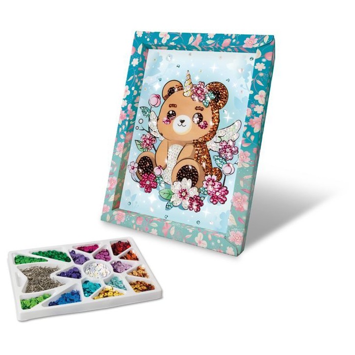Kit loisir créatif - LANSAY - Collection sequins féérique - Ourson - Des 7 ans Kit loisir créatif - LANSAY - Collection sequins féérique - Ourson - Des 7 ans
