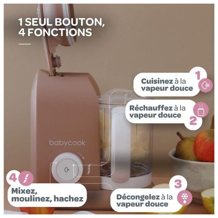 BÉABA - Babycook Solo - Robot Bébé 4 en 1 Mixeur-Cuiseur - Cuisson Vapeur - Pralin BÉABA - Babycook Solo - Robot Bébé 4 en 1 Mixeur-Cuiseur - Cuisson Vapeur - Pralin