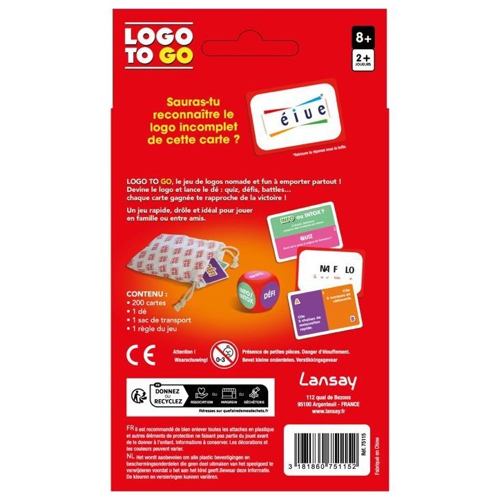 LOGO TO GO - Jeu de société - LANSAY - Des 8 ans LOGO TO GO - Jeu de société - LANSAY - Des 8 ans