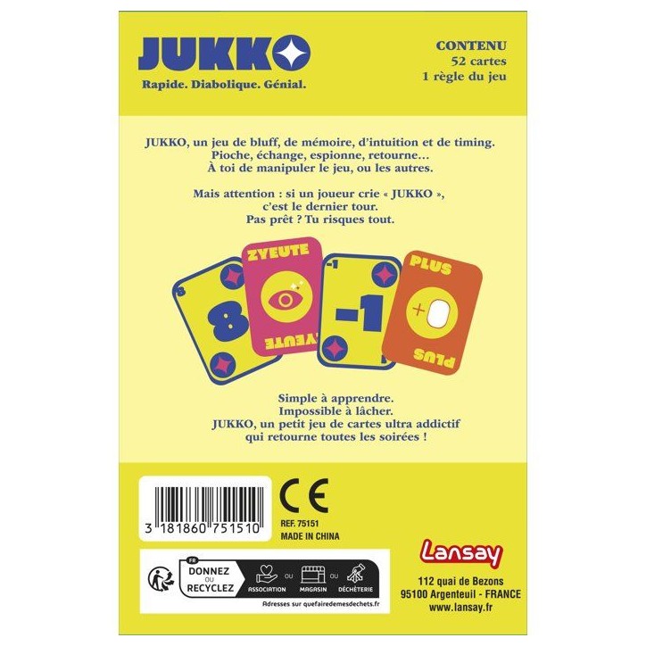 JUKKO - Jeu de société - LANSAY - Des 8 ans JUKKO - Jeu de société - LANSAY - Des 8 ans