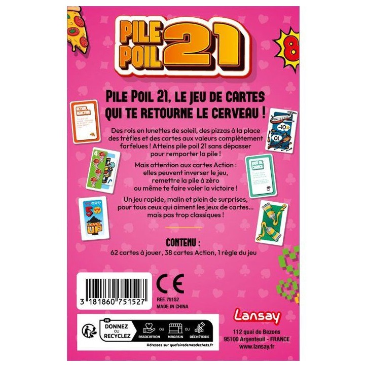 PILE POIL 21 - Jeu de société - LANSAY - Des 8 ans PILE POIL 21 - Jeu de société - LANSAY - Des 8 ans