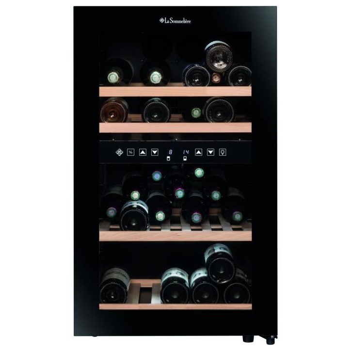 Cave a vin de service - LA SOMMELIERE - SLS45DZ - 45 bouteilles - Porte vitrée - Classe G - 49,5 x 58 x 84 cm - Noir Cave a vin de service - LA SOMMELIERE - SLS45DZ - 45 bouteilles - Porte vitrée - Classe G - 49,5 x 58 x 84 cm - Noir