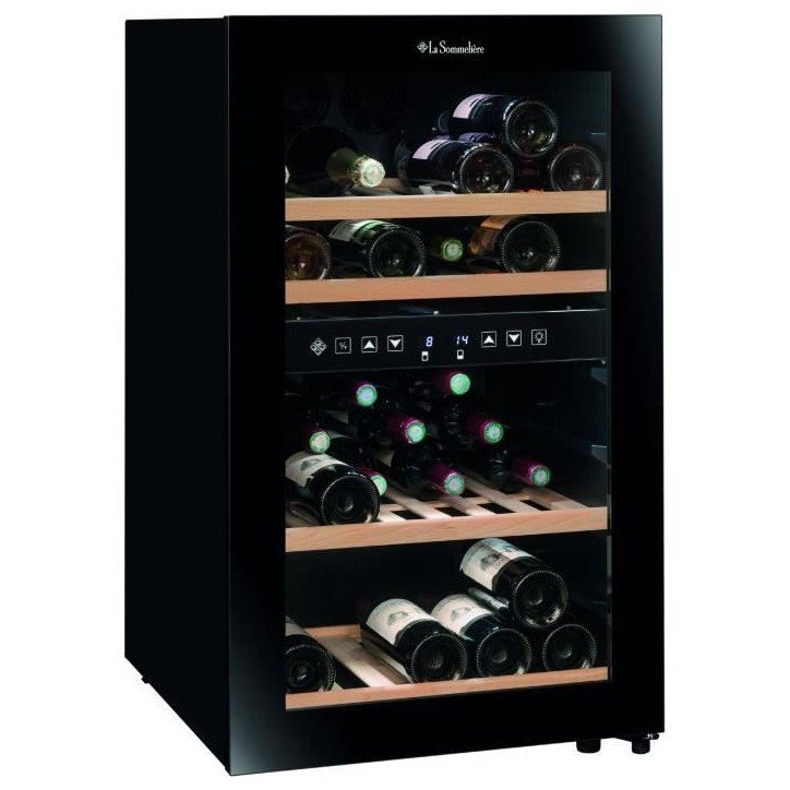 Cave a vin de service - LA SOMMELIERE - SLS45DZ - 45 bouteilles - Porte vitrée - Classe G - 49,5 x 58 x 84 cm - Noir Cave a vin de service - LA SOMMELIERE - SLS45DZ - 45 bouteilles - Porte vitrée - Classe G - 49,5 x 58 x 84 cm - Noir