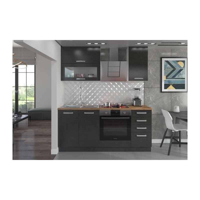 LASSEN Cuisine complete L 180 cm avec meuble four et plans de travail
