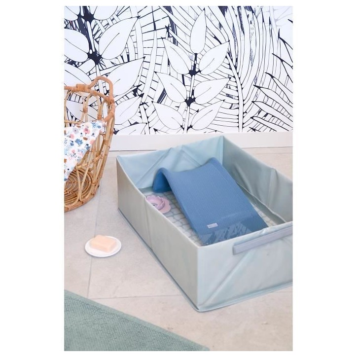 BÉABA - Baignoire Pliable bébé Des la Naissance - Ultra Compacte - Baignoire Pop Up Camele'o, Bleu