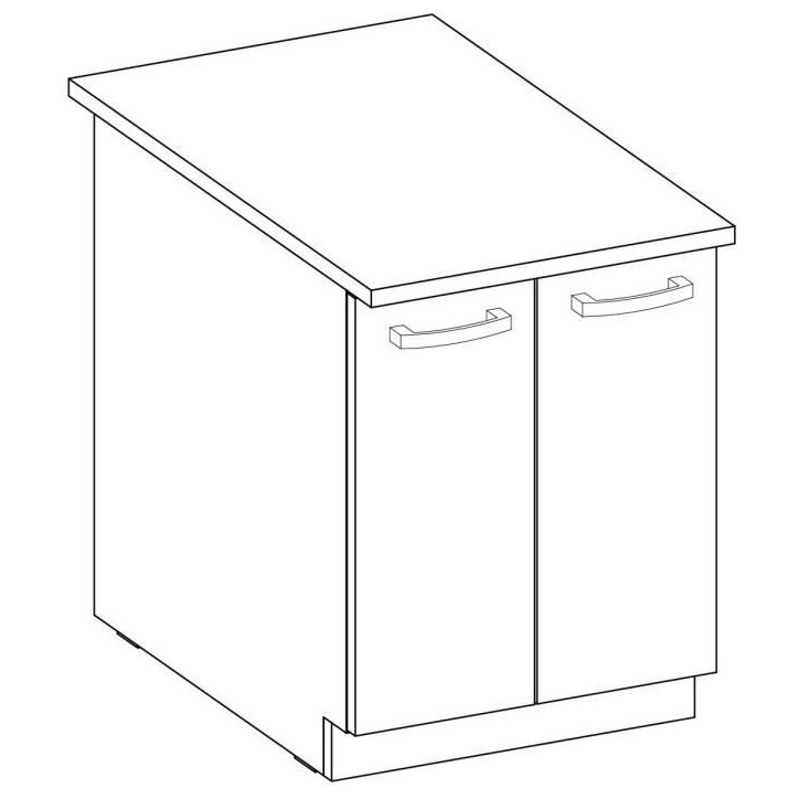 Meuble bas 2 portes battantes - Gris mat - L 60 x P 51,6 x H 85 cm - LASSEN Meuble bas 2 portes battantes - Gris mat - L 60 x P 51,6 x H 85 cm - LASSEN