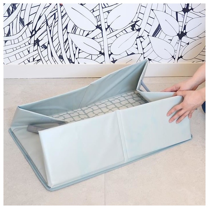 BÉABA - Baignoire Pliable bébé Des la Naissance - Ultra Compacte - Baignoire Pop Up Camele'o, Bleu
