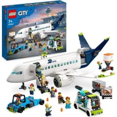 LEGO City 60367 L'Avion de Ligne, Jouet avec Bus de l'Aéroport, Remor