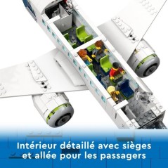 LEGO City 60367 L'Avion de Ligne, Jouet avec Bus de l'Aéroport, Remor
