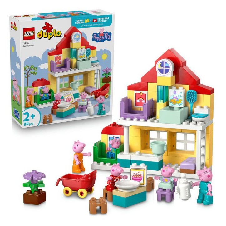 LEGO DUPLO Peppa Pig 10467 La Maison Familiale - Jeu Éducatif pour Bébé des 2 ans - Cadeau