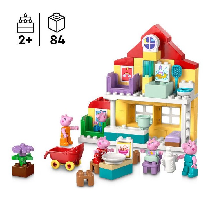 LEGO DUPLO Peppa Pig 10467 La Maison Familiale - Jeu Éducatif pour Bébé des 2 ans - Cadeau