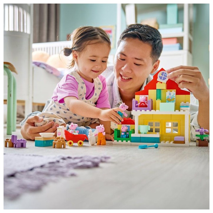LEGO DUPLO Peppa Pig 10467 La Maison Familiale - Jeu Éducatif pour Bébé des 2 ans - Cadeau