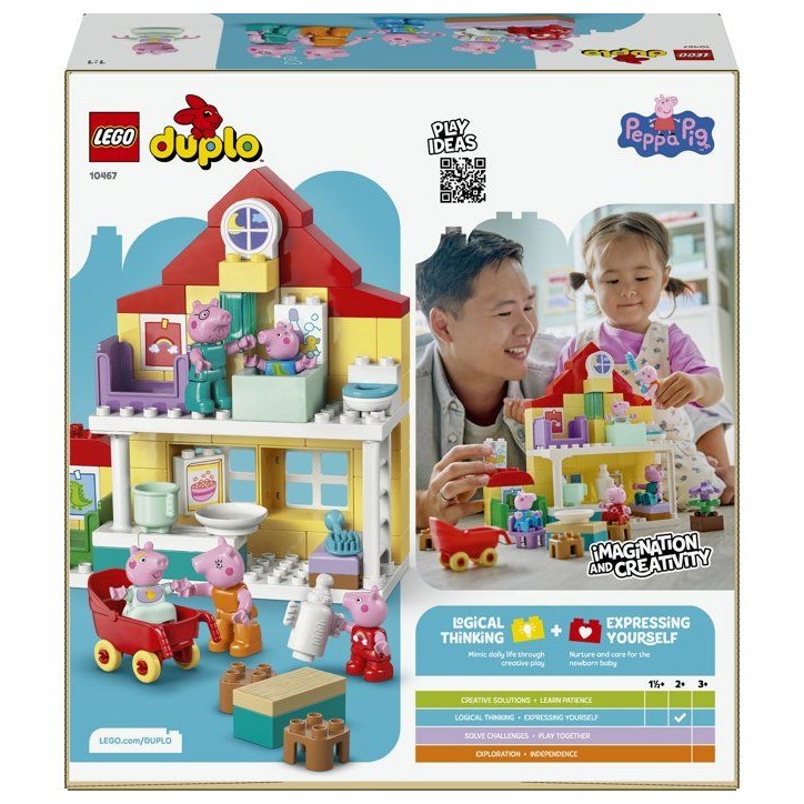 LEGO DUPLO Peppa Pig 10467 La Maison Familiale - Jeu Éducatif pour Bébé des 2 ans - Cadeau