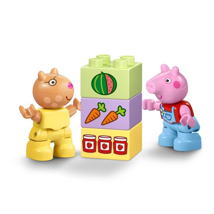 LEGO DUPLO Peppa Pig 10468 Tracteur et Marché - Jeu Éducatif des 2 ans - Cadeau pour Bébé