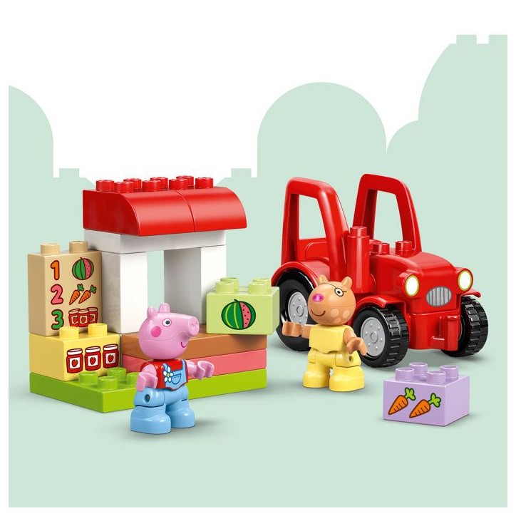 LEGO DUPLO Peppa Pig 10468 Tracteur et Marché - Jeu Éducatif des 2 ans - Cadeau pour Bébé
