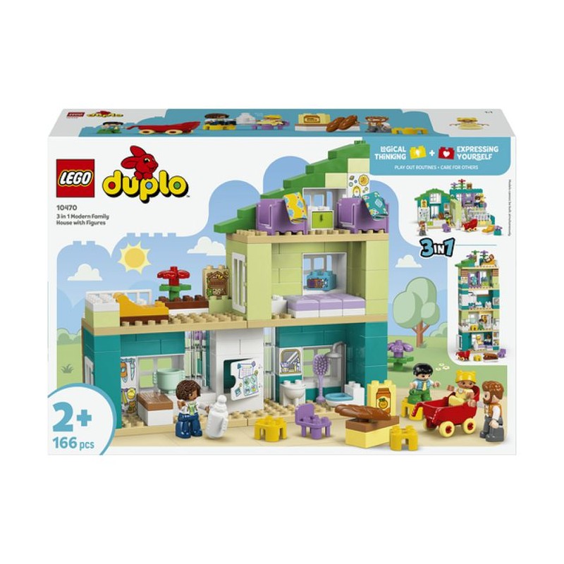 LEGO DUPLO Ma Ville 10470 La Maison Familiale Moderne 3-en-1 - Jouet F