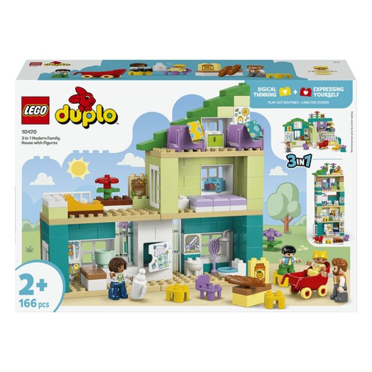 LEGO DUPLO Ma Ville 10470 La Maison Familiale Moderne 3-en-1 - Jouet Fille ou Garçon 2 ans LEGO DUPLO Ma Ville 10470 La Maison Familiale Moderne 3-en-1 - Jouet Fille ou Garçon 2 ans