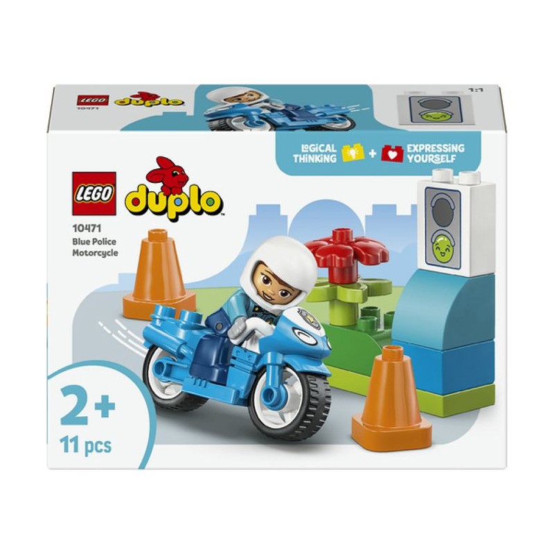 LEGO DUPLO Ma Ville 10471 La Moto de Police Bleue - Jouet pour Garçon