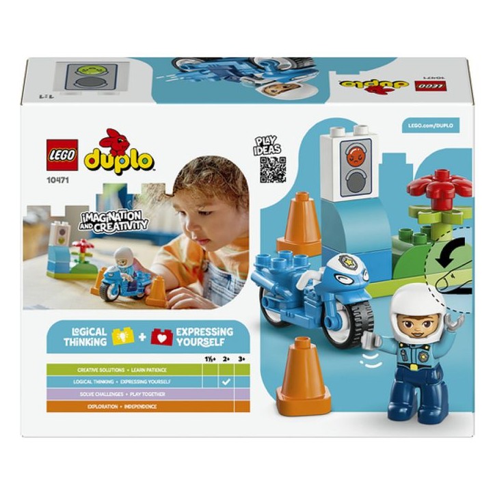 LEGO DUPLO Ma Ville 10471 La Moto de Police Bleue - Jouet pour Garçon ou Fille des 2 ans LEGO DUPLO Ma Ville 10471 La Moto de Police Bleue - Jouet pour Garçon ou Fille des 2 ans