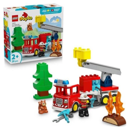 LEGO DUPLO Ma Ville 10473 Le Camion de Pompiers - Jouet Éducatif Gar