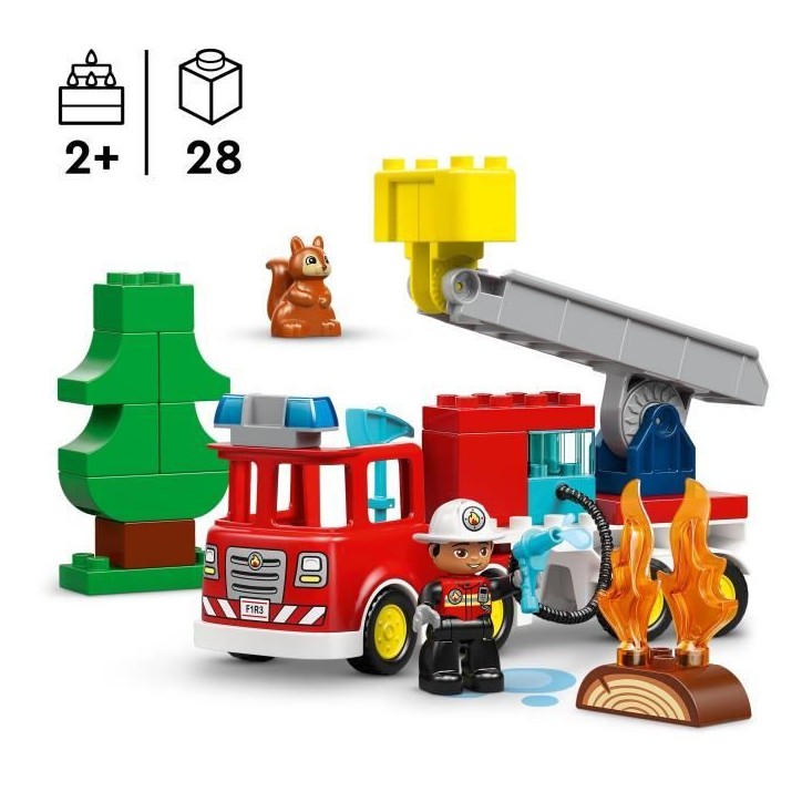 LEGO DUPLO Ma Ville 10473 Le Camion de Pompiers - Jouet Éducatif Garçon ou Fille des 2 ans LEGO DUPLO Ma Ville 10473 Le Camion de Pompiers - Jouet Éducatif Garçon ou Fille des 2 ans