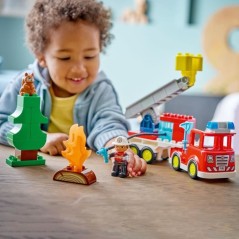 LEGO DUPLO Ma Ville 10473 Le Camion de Pompiers - Jouet Éducatif Gar
