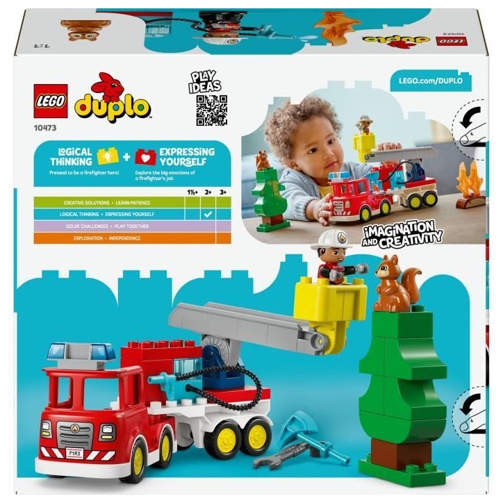 LEGO DUPLO Ma Ville 10473 Le Camion de Pompiers - Jouet Éducatif Garçon ou Fille des 2 ans LEGO DUPLO Ma Ville 10473 Le Camion de Pompiers - Jouet Éducatif Garçon ou Fille des 2 ans