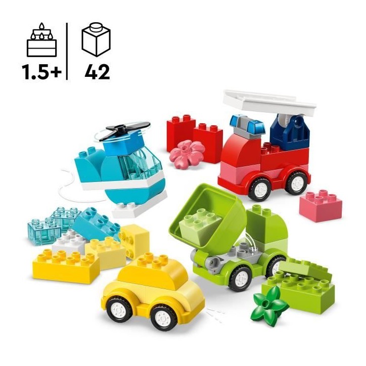 LEGO DUPLO My First 10474 Les Véhicules Créatifs - Jeu Créatif Garçon ou Fille des 1 an LEGO DUPLO My First 10474 Les Véhicules Créatifs - Jeu Créatif Garçon ou Fille des 1 an