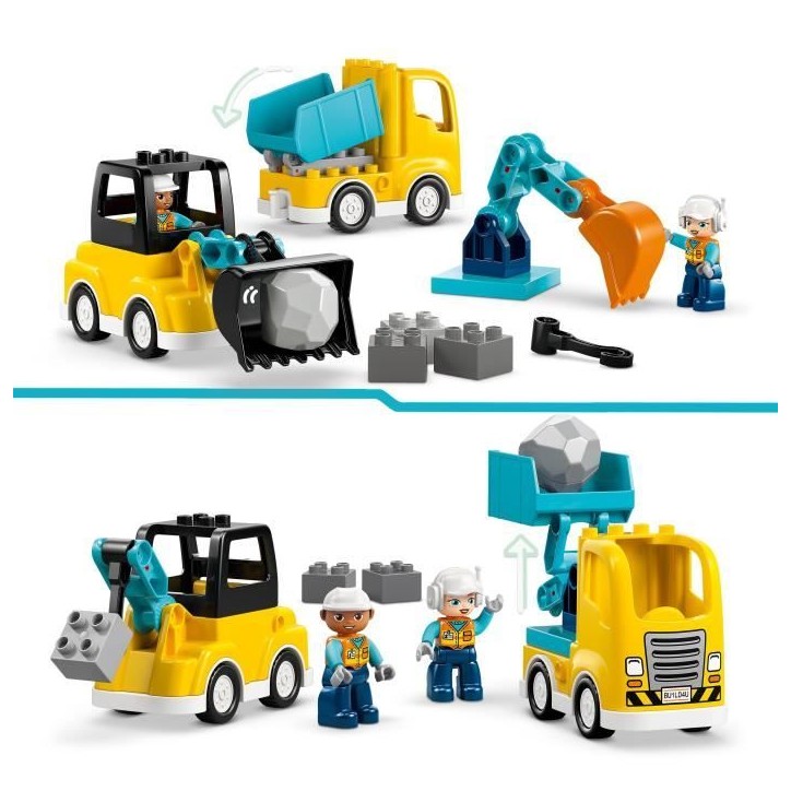 LEGO DUPLO Ma Ville 10475 Les Véhicules de Chantier 3-en-1 - Jeu Interactif des 2 ans LEGO DUPLO Ma Ville 10475 Les Véhicules de Chantier 3-en-1 - Jeu Interactif des 2 ans