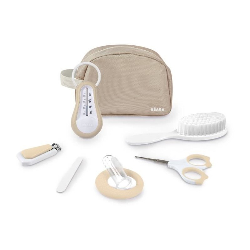 Trousse de toilette nomade - BEABA - 7 accessoires - Argile Trousse de toilette nomade - BEABA - 7 accessoires - Argile