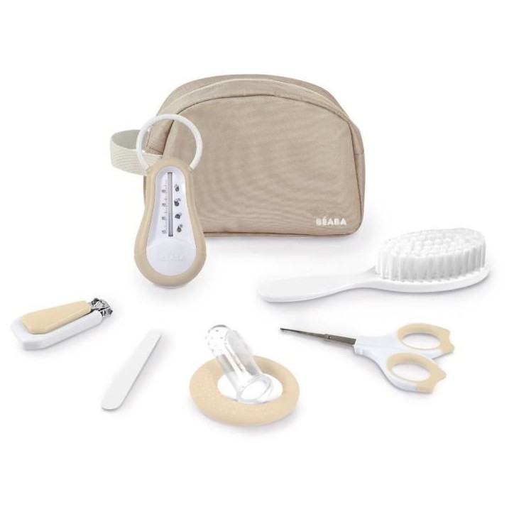 Trousse de toilette nomade - BEABA - 7 accessoires - Argile