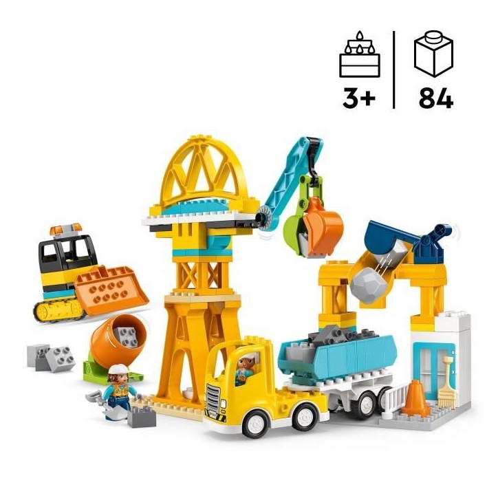 LEGO DUPLO Ma Ville 10476 Le Chantier et les Véhicules de Construction 3-en-1 - Jeu Créatif LEGO DUPLO Ma Ville 10476 Le Chantier et les Véhicules de Construction 3-en-1 - Jeu Créatif
