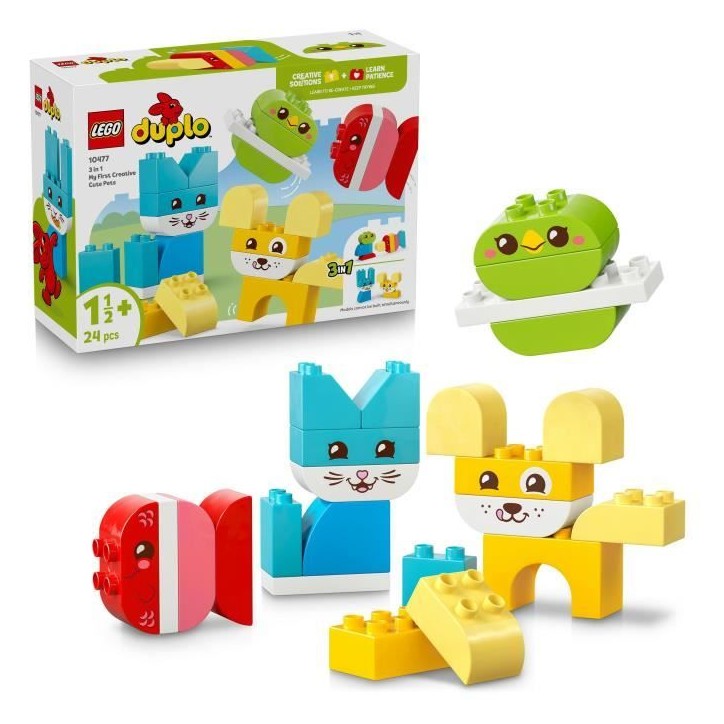 LEGO DUPLO My First 10477 Les Jolis Animaux Créatifs 3-en-1 - Jeu Créatif 1 an - Motricité LEGO DUPLO My First 10477 Les Jolis Animaux Créatifs 3-en-1 - Jeu Créatif 1 an - Motricité