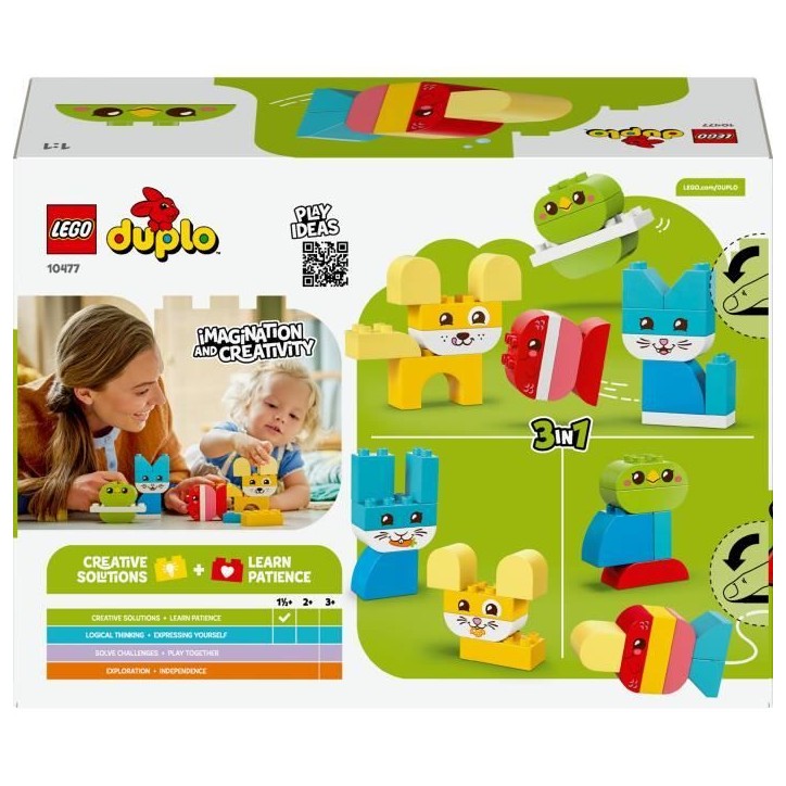 LEGO DUPLO My First 10477 Les Jolis Animaux Créatifs 3-en-1 - Jeu Créatif 1 an - Motricité LEGO DUPLO My First 10477 Les Jolis Animaux Créatifs 3-en-1 - Jeu Créatif 1 an - Motricité